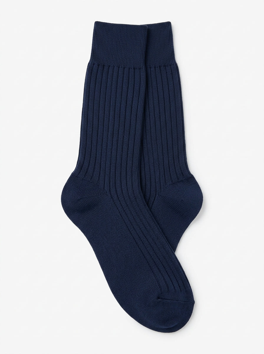 Long-Staple Egyptian Cotton Ribbed Socks